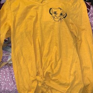 Long sleeve tie front lion king shirt